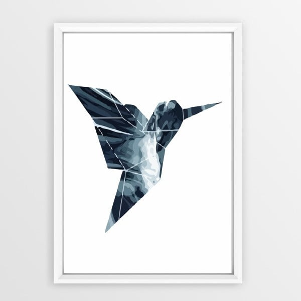 Plagát v ráme Piacenza Art Origami Bird, 30 × 20 cm