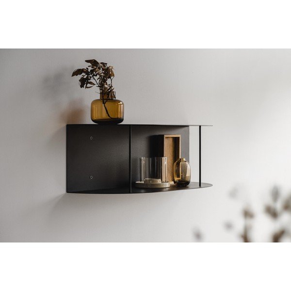 Čierna poschodová kovová polica 60 cm Lina – noo.ma-image-2