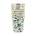 Papierové jednorazové tégliky v súprave 8 ks Holly Pattern – Meri Meri