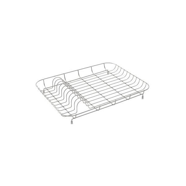 Nízký chromovaný drôtený odkvapkávač na riad Addis, 43 x 33 x 7 cm