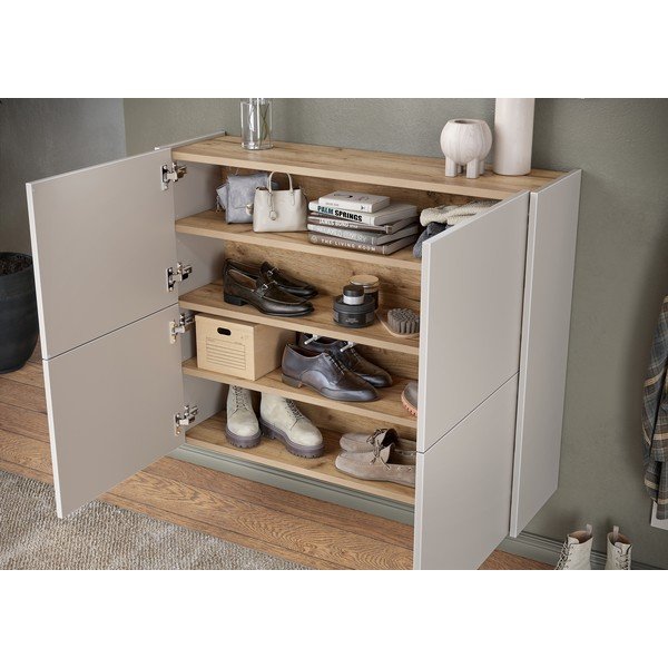 Krémovobiela matná závesná skrinka 97x79x27 cm Binetto – Germania-image-2