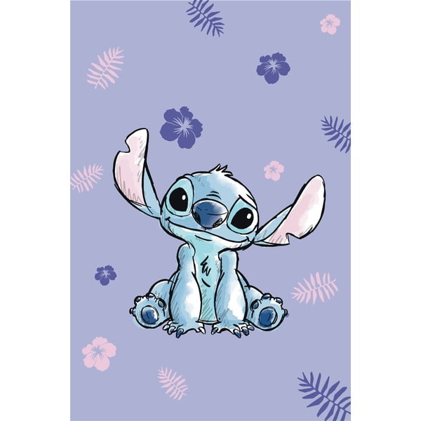 Fialová detská deka z mikroflanelu 100x150 cm Lilo and Stitch – Jerry Fabrics