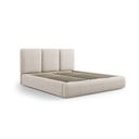 Béžová čalúnená dvojlôžková posteľ s úložným priestorom s roštom 180x200 cm Brody – Mazzini Beds