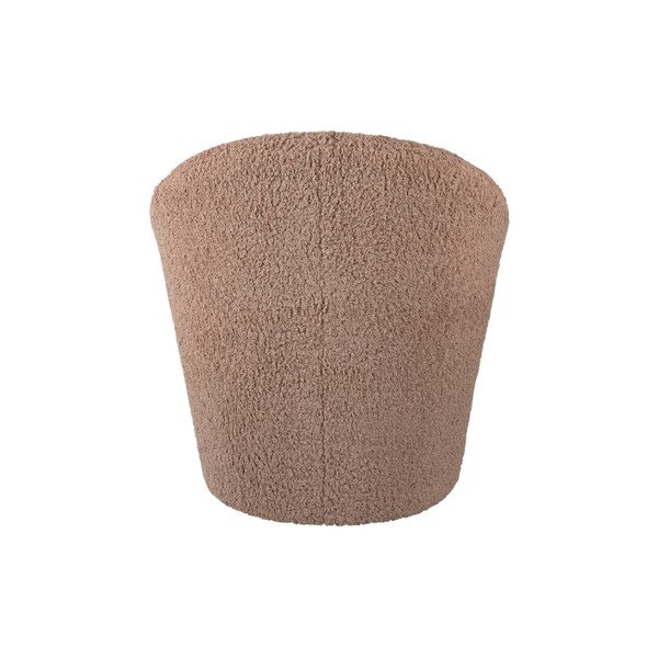 Hnedé kreslo z textílie buklé Cuddly  – Leitmotiv-image-4