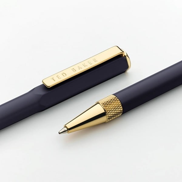 Tmavomodré pero so zlatými detailmi Ted Baker Dark Saphire