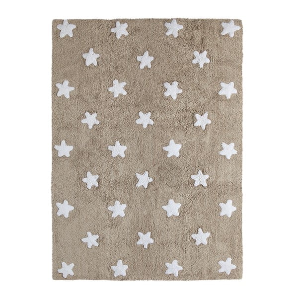 Béžový bavlnený ručne vyrobený koberec Lorena Canals Stars, 120 x 160 cm