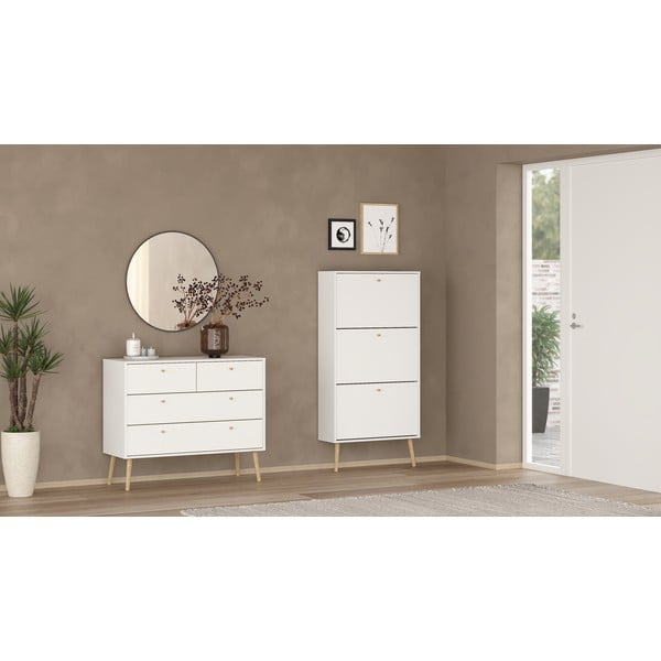 Biela výklopná skrinka na topánky Bodo – Tvilum-image-1