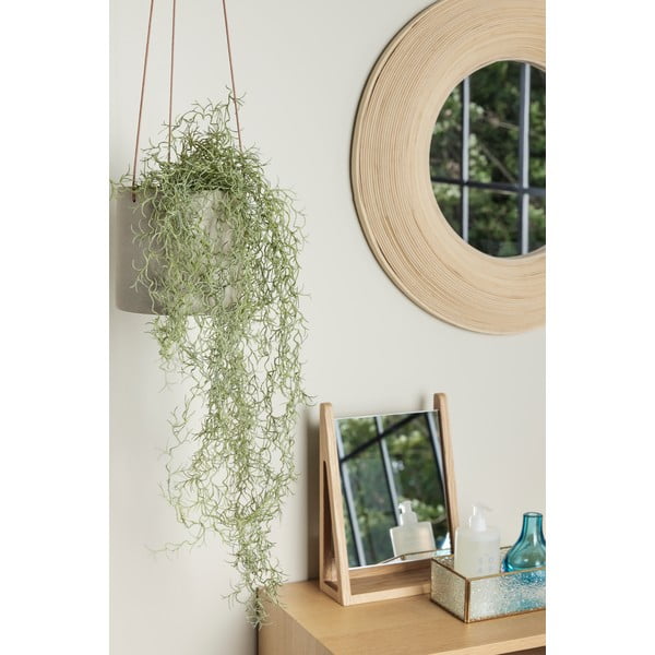 Nástenné zrkadlo s bambusovým rámom ø 60 cm Blush – Hübsch-image-3