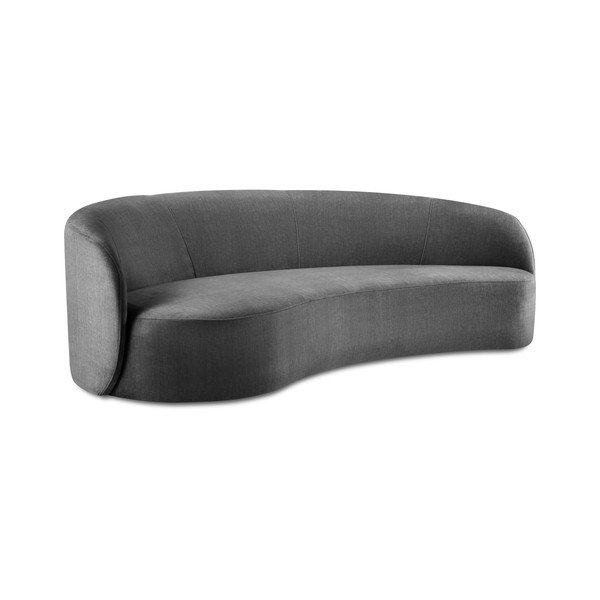 Sivý zamatová asymetrická pohovka Mazzini Sofas Debbie, ľavá-image-2