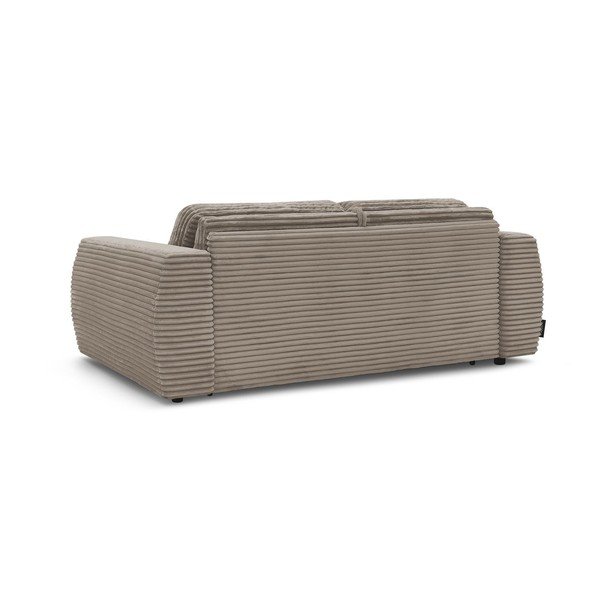 Taupe menčestrová pohovka na každodenné spanie/rozkladacia 220 cm Hugo – Bobochic Paris-image-4