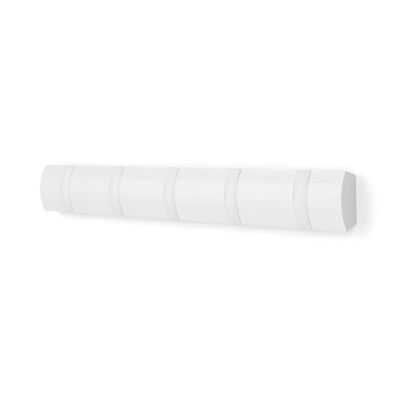 Matne biely nástenný vešiak z borovicového dreva 51 cm Flip – Umbra