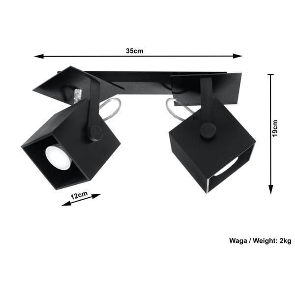 Čierne stropné svietidlo Sollux Noe Dos-image-3