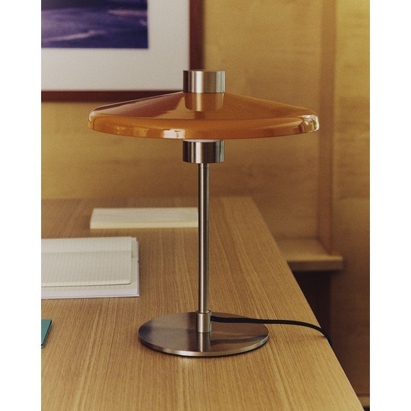 Oranžová stolová lampa s kovovým tienidlom (výška  32,5 cm) Nuvira – Kave Home-image-2