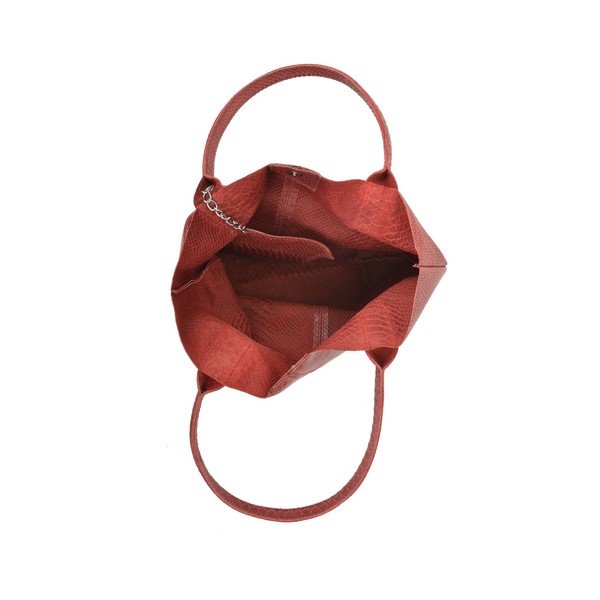 Červená kožená kabelka shopper Renata Corsi Lola-image-3