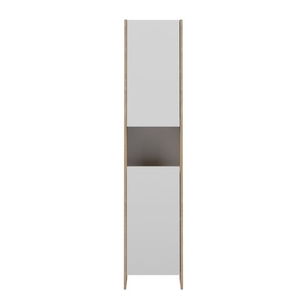 Biela kúpeľňová skrinka s hnedým korpusom Symbiosis Biarritz, šírka 38,2 cm