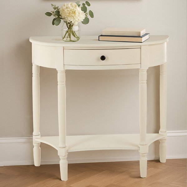 Biely konzolový stolík z borovicového dreva 33x81 cm Heritage – Premier Housewares-image-1