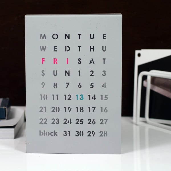 Magnetický kalendár na stôl Perpetual Calendar, sivý