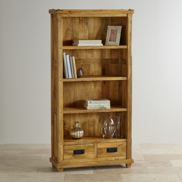 Knižnica z mangového dreva s 2 zásuvkami Massive Home Patna-image-2