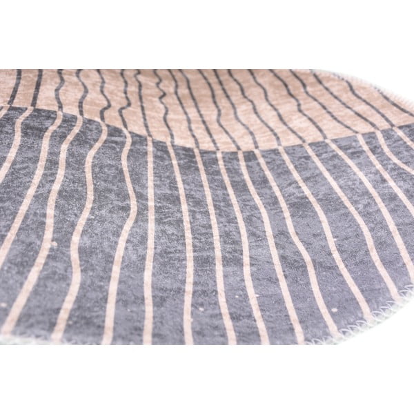 Umývateľný okrúhly koberec v sivo-krémovej farbe ø 120 cm Yuvarlak – Vitaus-image-2