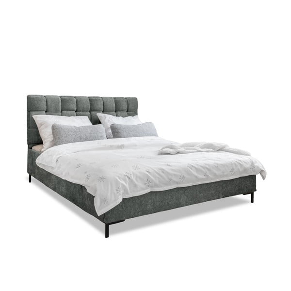 Svetlozelená čalúnená dvojlôžková posteľ s roštom 140x200 cm Eve – Miuform