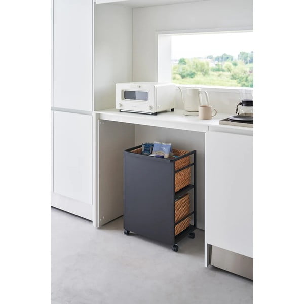 Čierny kovový pojazdný regál 42x60 cm Tower – YAMAZAKI-image-4