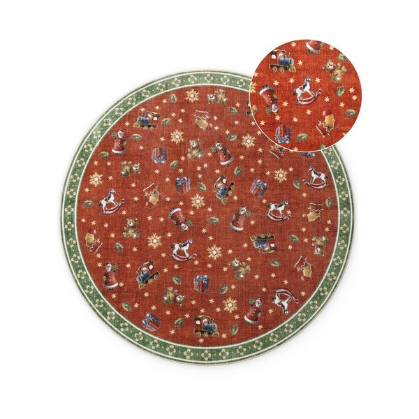 Červený/zelený okrúhly koberec s vianočným motívom ø 200 cm Toy's Delight Nostalgic Noel Red Green – Villeroy&Boch