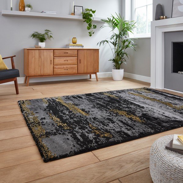 Čierno-zlatý koberec 230x160 cm Craft - Think Rugs-image-1