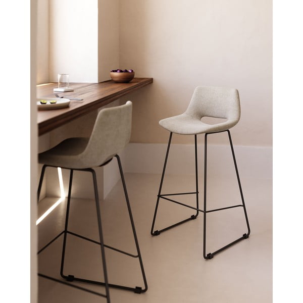 Béžová barová stolička (výška sedadla 76 cm) Zahara – Kave Home-image-1