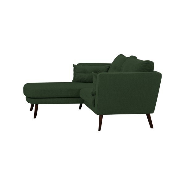 Zelená trojmiestna pohovka Mazzini Sofas Elena, s leňoškou na ľavom rohu-image-3