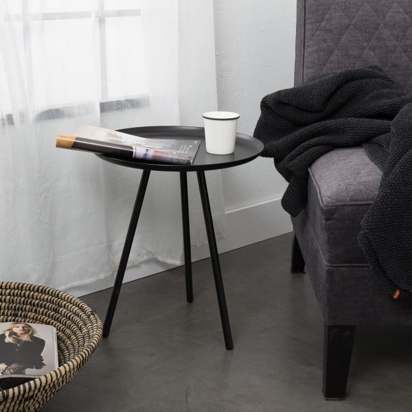 Sivý odkladací stolík White Label Frost-image-1