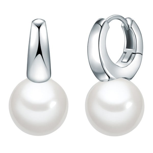 Biele perlové náušnice Pearls of London Thaisa