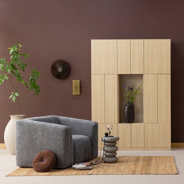 Modulárna skrinka v prírodnej farbe 162x215 cm Build – WOOOD-image-1