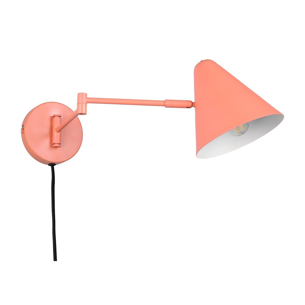 E-shop Oranžové nástenné svietidlo s ohýbateľnou konštrukciou do zásuvky ø 15 cm Cosima – Trio