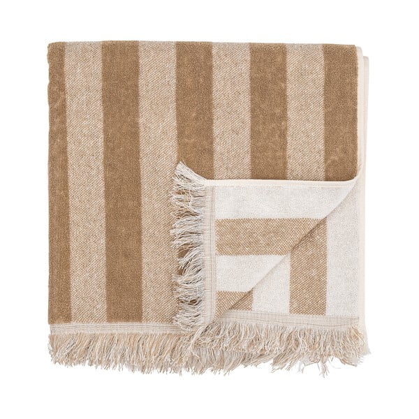 Hnedo–béžový bavlnený uterák 50x100 cm Elaia – Bloomingville