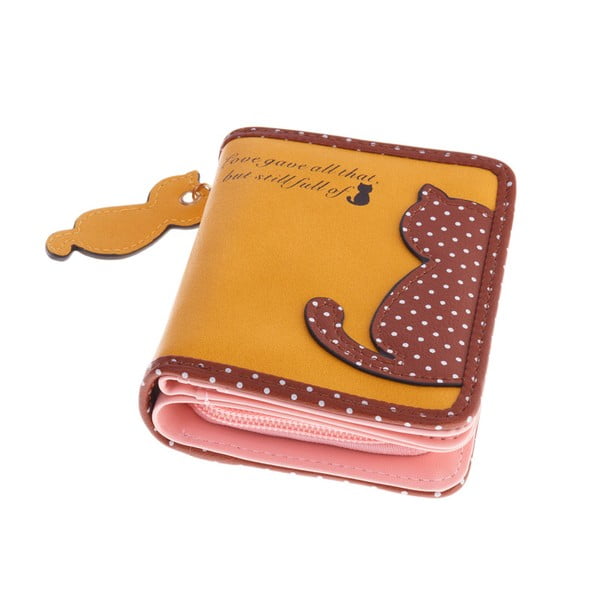Malá peňaženka Cat, žltá