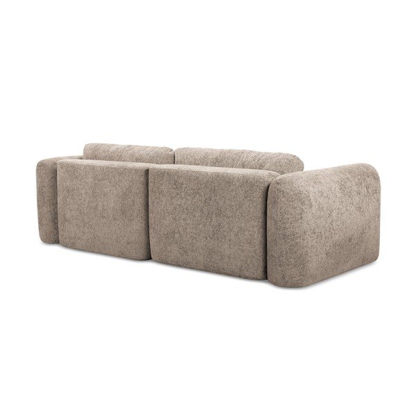 Svetlohnedá ženilková rozkladacia/s úložným priestorom rohová pohovka (ľavý roh/s leňoškou) Mele – Makamii-image-3