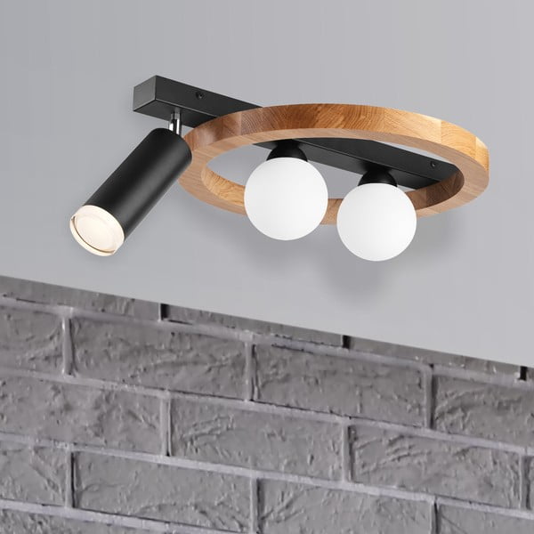 Stropné svietidlo v čierno-prírodnej farbe 40x50 cm Otis – LAMKUR-image-2