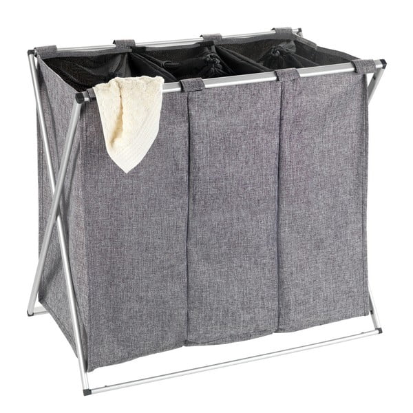Sivý trojitý kôš na bielizeň Wenko Trio, 130 l-image-2