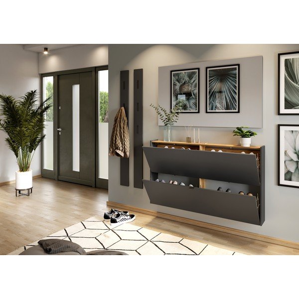 Antracitová výklopná skrinka na topánky Ameca – Germania-image-4