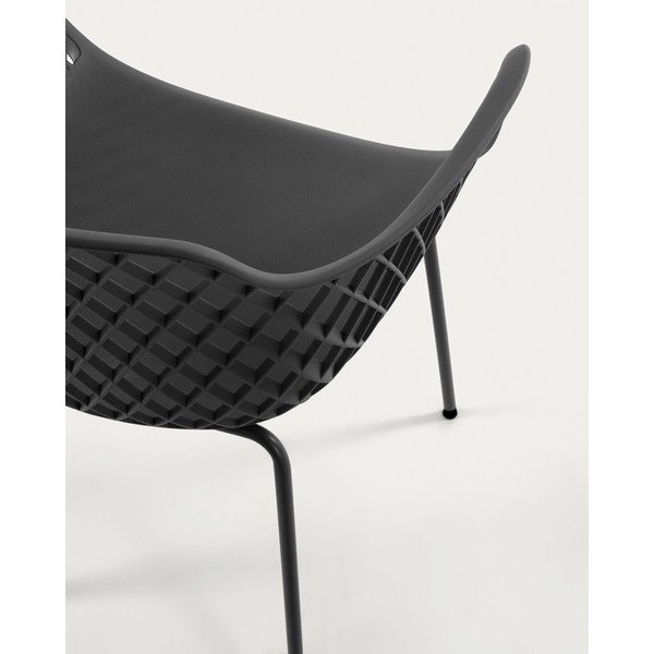 Tmavosivá kovová záhradná stolička Quinn – Kave Home-image-3