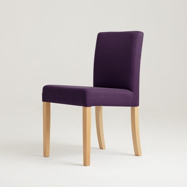 Fialová stolička s bukovými nohami Wilton