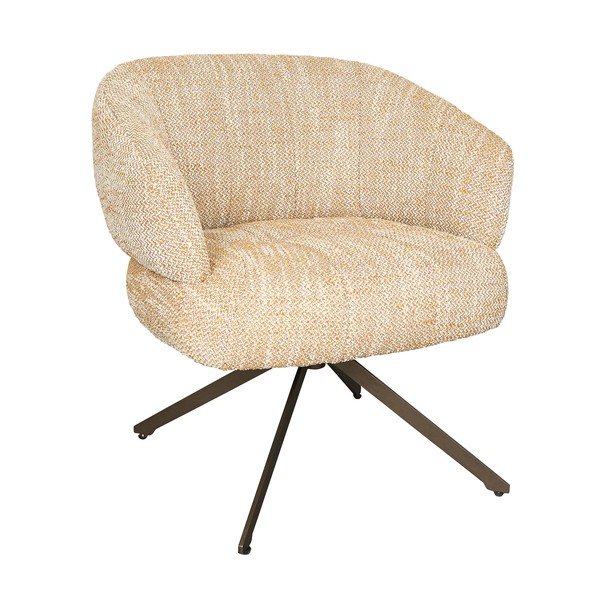 Otočné kreslo v horčicovej farbe Saga – MOME