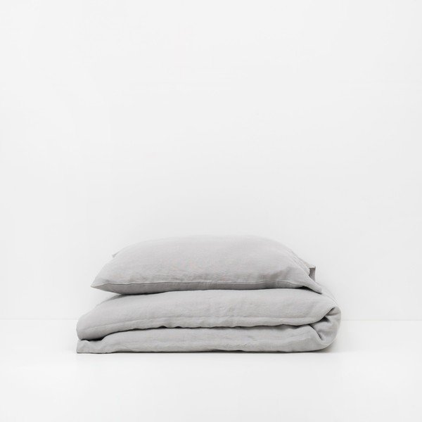 Detská sivá ľanová obliečka na vankúš Linen Tales Nature, 40 x 60 cm-image-1