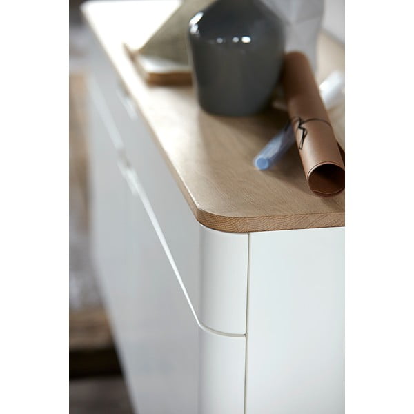 Nízka komoda z dreva bieleho duba Unique Furniture Amalfi-image-2