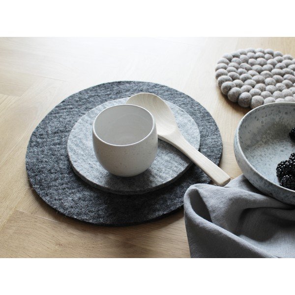Oceľovosivá plstená podložka pod pohár z vlny Wooldot Felt Coaster, ⌀ 20 cm-image-4