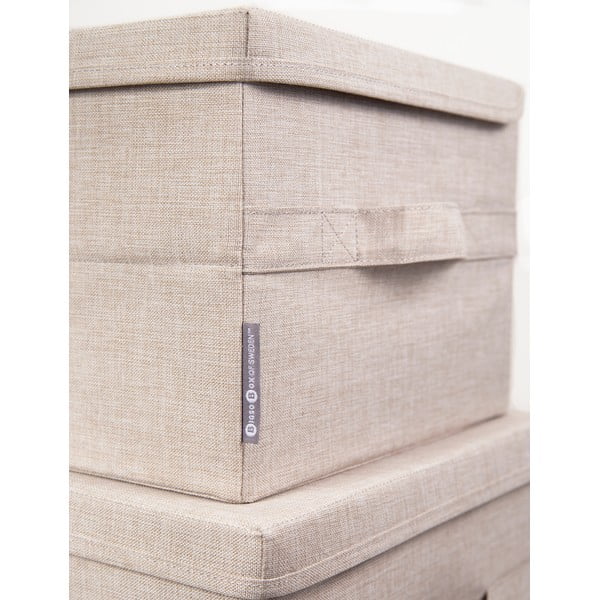 Béžový látkový úložný box s vekom 45x34x25 cm Soft Storage – Bigso-image-3