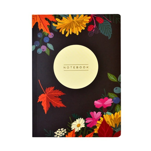 Zápisník A5 Portico Designs Autumn Floral Flexi, 160 strán