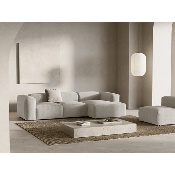 Béžová menčestrová rohová pohovka (pravý roh/s leňoškou) Bergamo – Cosmopolitan Design-image-1