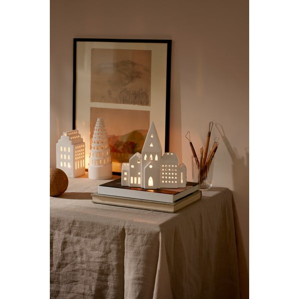 Biely keramický svietnik Kähler Design Urbania Lighthouse City-image-4