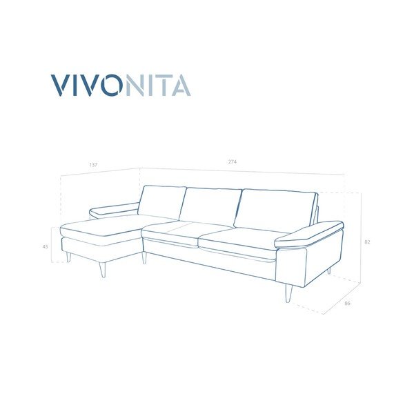 Béžová rohová pohovka s leňoškou na ľavej strane Vivonita Nathan-image-1